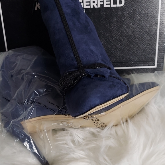 Karl Lagerfeld Suede Ankle Booties - Picture 2 of 4